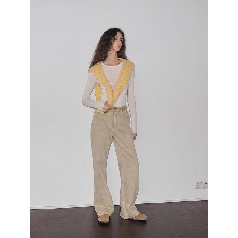 “Meteorite Fragments” Street Sense American Vintage Washed Straight Leg Jeans