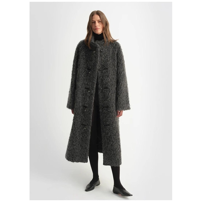 “Parisian Affair”Circle Long Fur Toggle Coat for Women