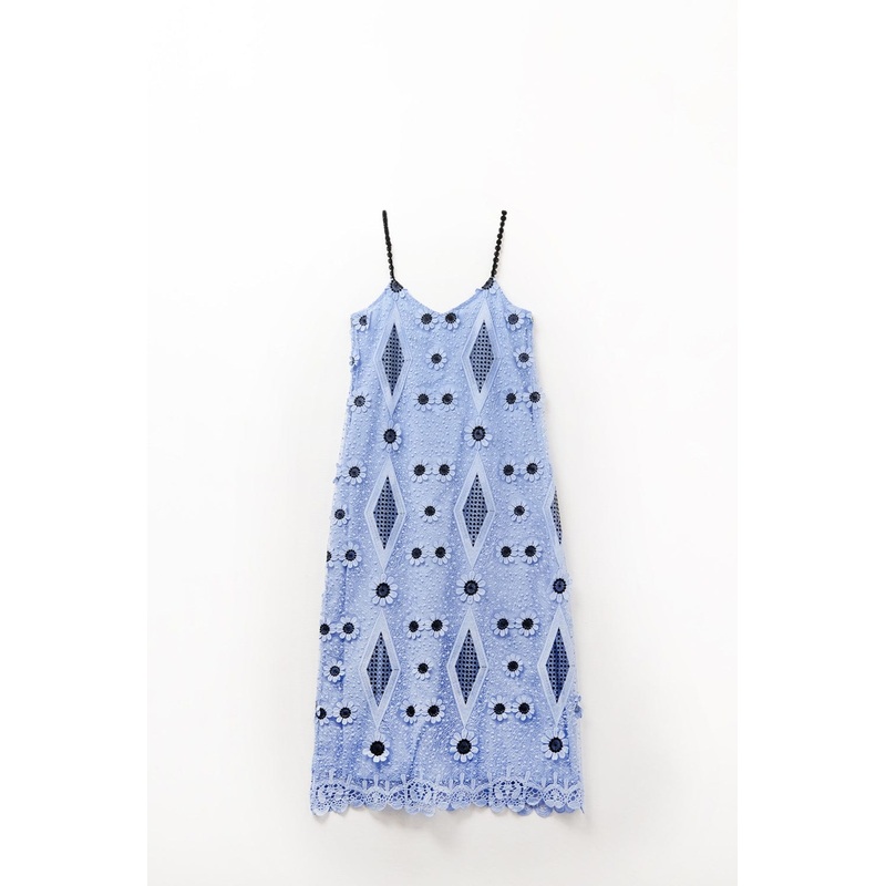 Spagetti Strap Floral Maxi Dress In Blue