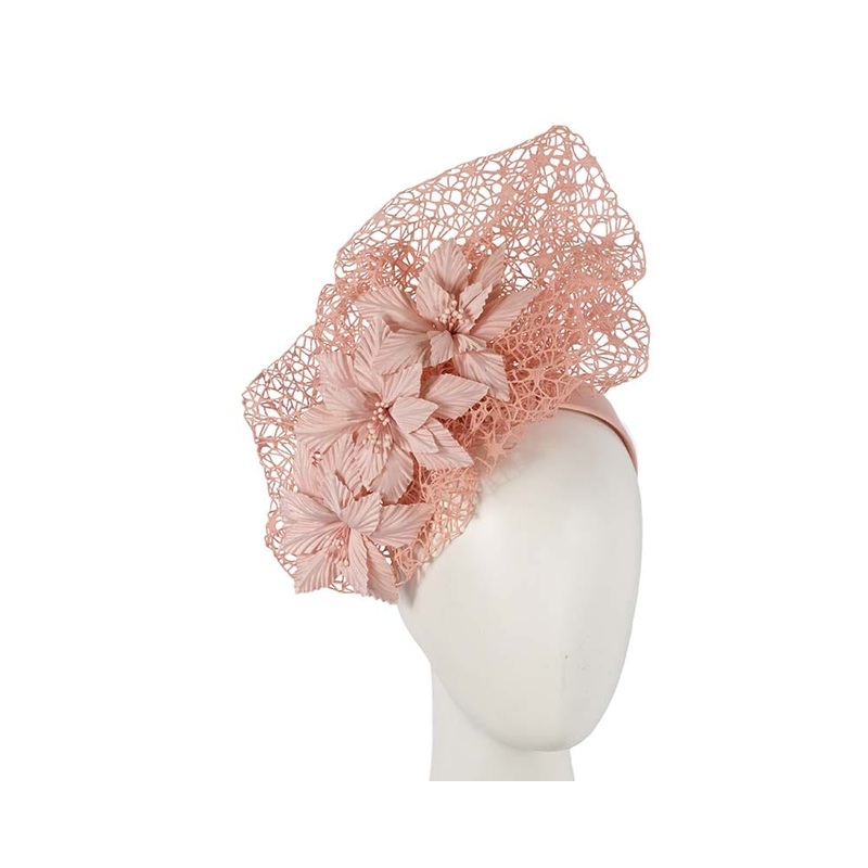 Staggering peach pink racing fascinator by Fillies Collection