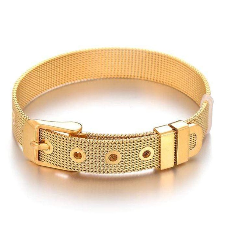 Stainless Steel Slider Bracelet -Gold