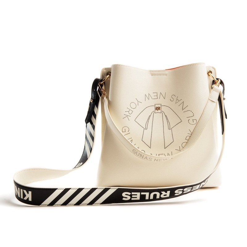 Tabitha Women’s Cream Pebble Vegan Microfiber Leather Bucket Bag  | GUNAS