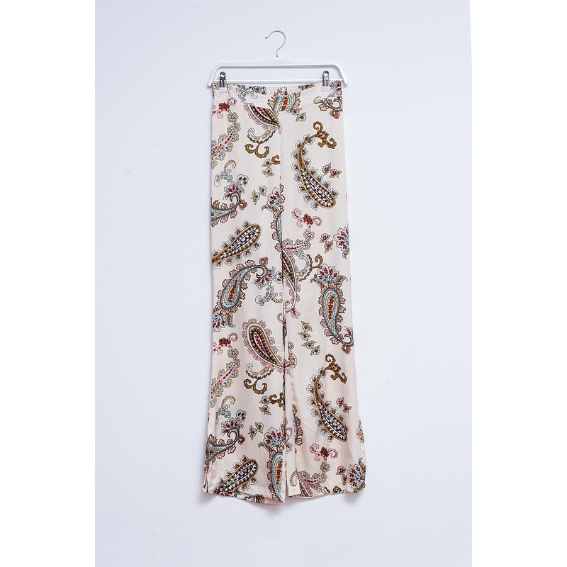 Wide Leg Pants In Paisley Floral