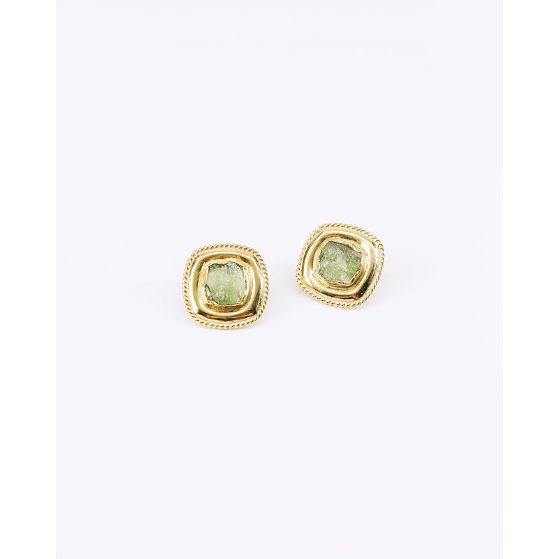 Willa Gold Vermeil & Green Tourmaline Gemstone Earrings