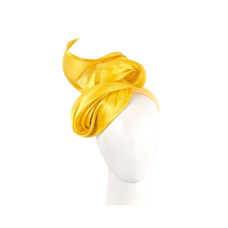 Yellow designers racing fascinator by Fillies Collection