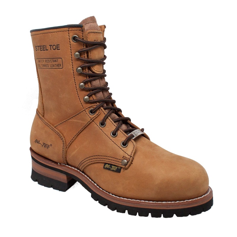 AdTec Men’s 9″ Logger Crazy Horse Leather Steel Toe Goodyear Welt