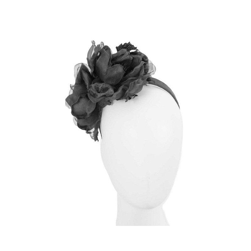 Black flower fascinator by Fillies Collection