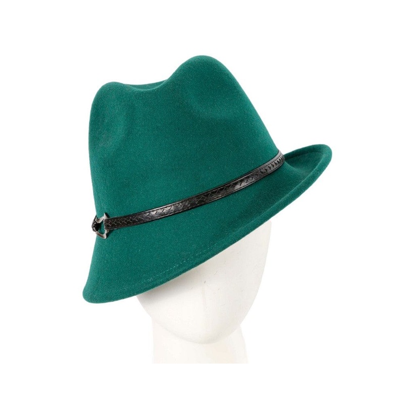 Green felt trilby hat by Max Alexander