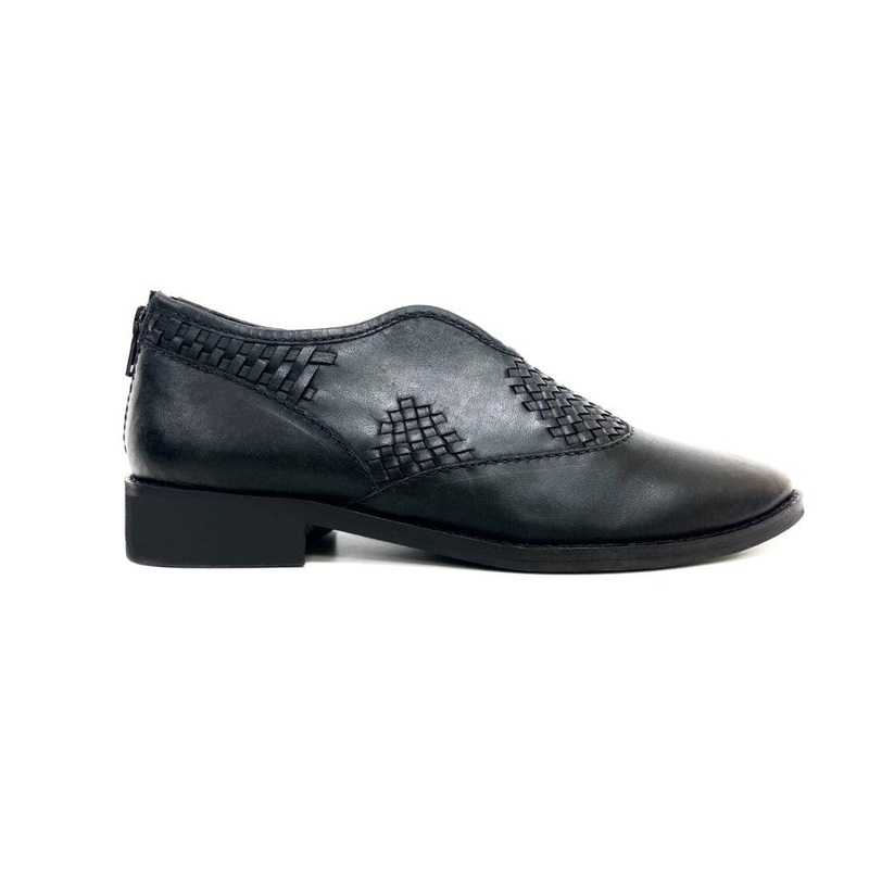 Izabella Black Woven Loafer