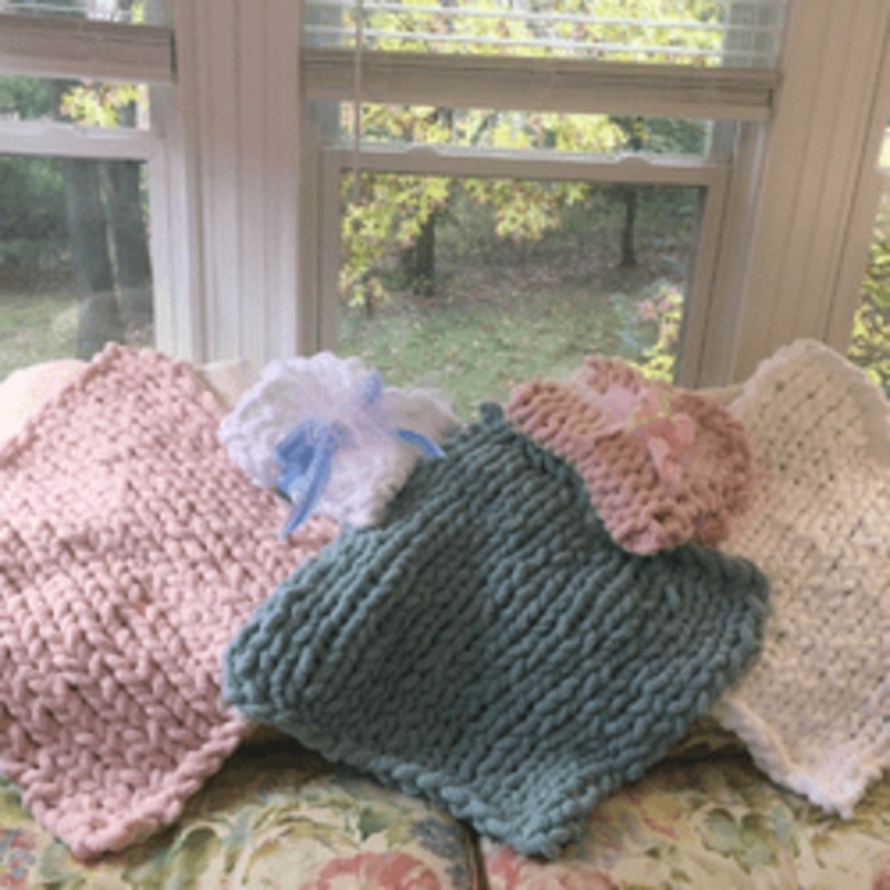 Lakeside Throws Precious Handcrafted Comfy, Thick, & Fluffy Newborn Baby Blankets in white, Blue, or Pink