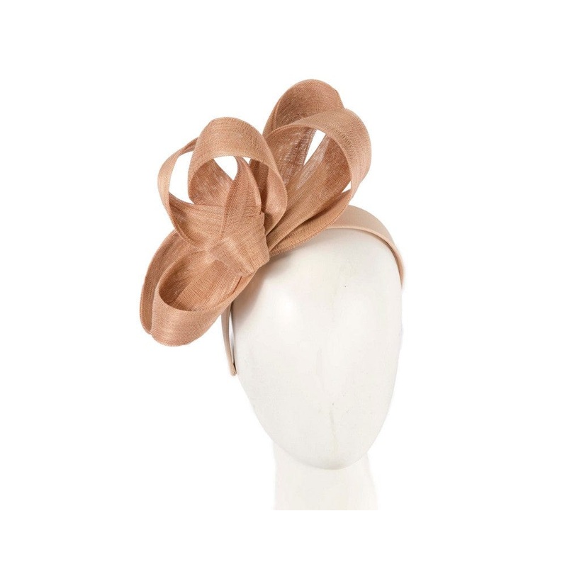 Nude abaca loops racing fascinator by Fillies Collection
