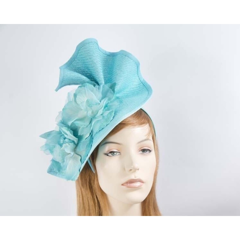 Turquoise Melbourne Cup races fascinator by Fillies Collection