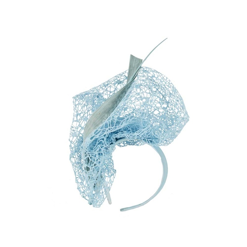 Bespoke light blue lace fascinator