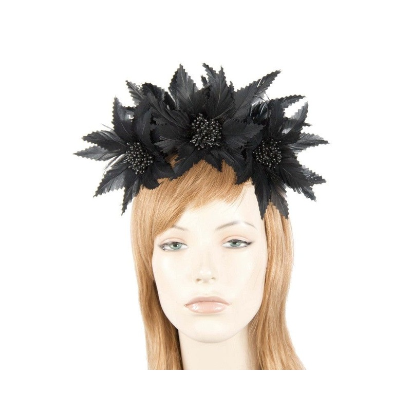 Black crown feather fascinator