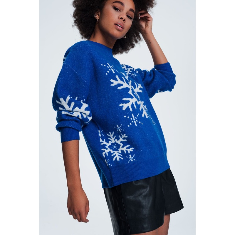 Blue Snowflake Sweater