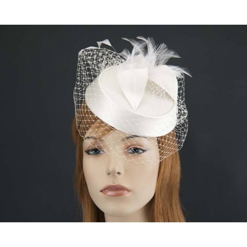 Cream cocktail Pillbox Hat for weddings buy online in Australia K4811C
