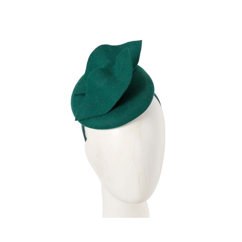 Green felt fascinator by Max Alexander