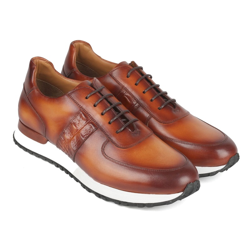 Paul Parkman Men’s Brown Hand-Painted Sneakers (ID#LP208BRW)