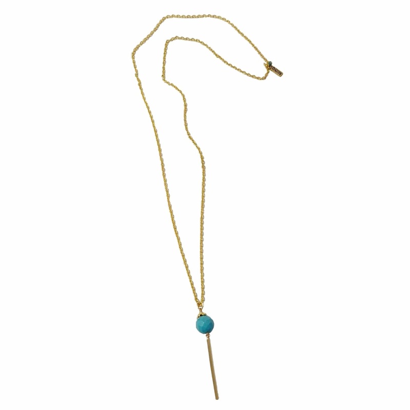 Turquoise Bar Drop Necklace