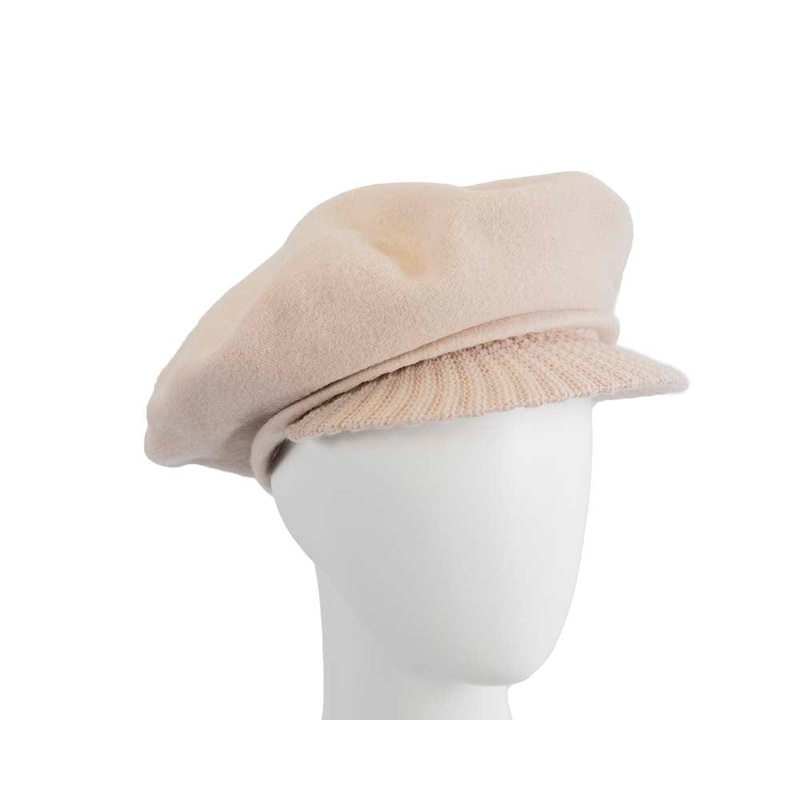 Warm nude winter newsboy cap by Max Alexander