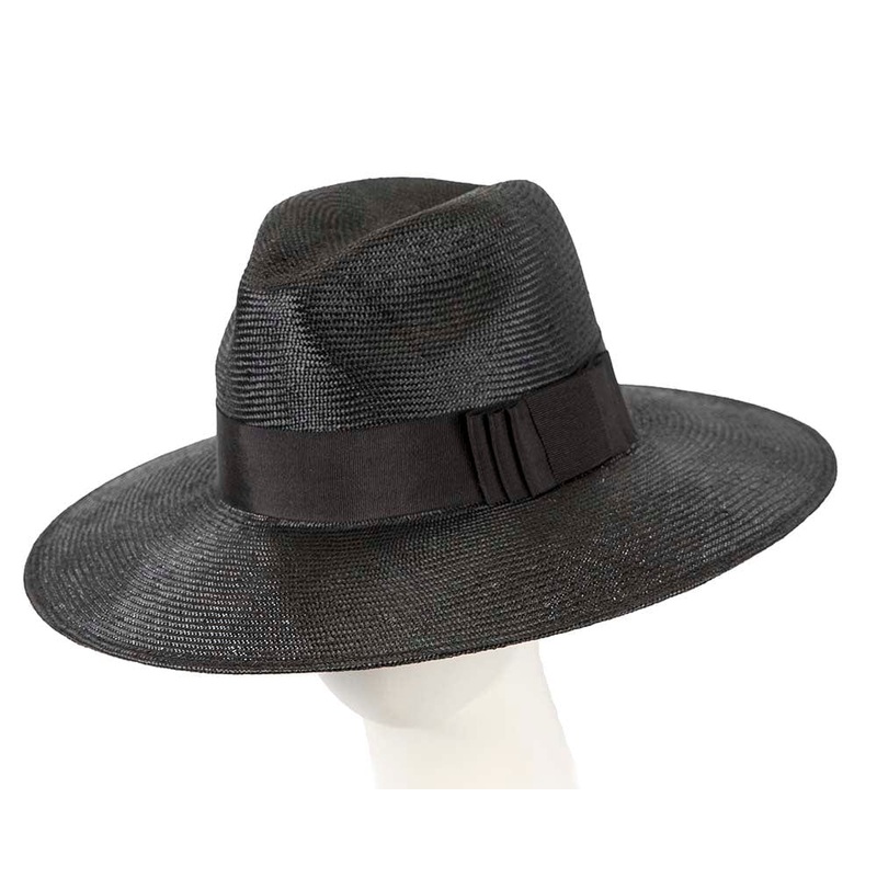 Wide brim ladies summer sisal fedora hat by Max Alexander