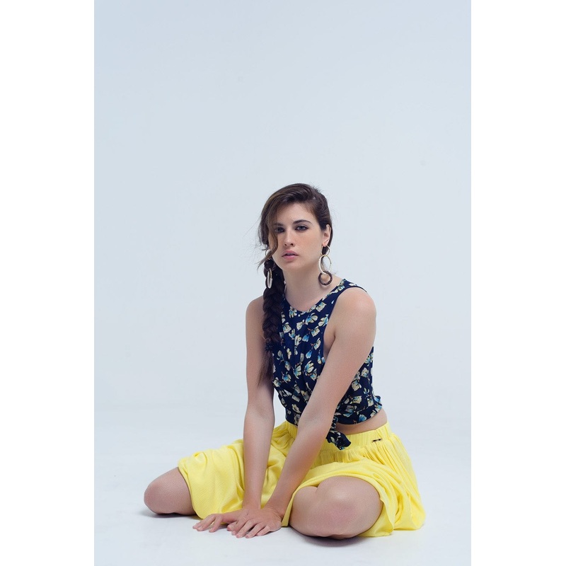 Yellow Maxi Skirt With Pockets