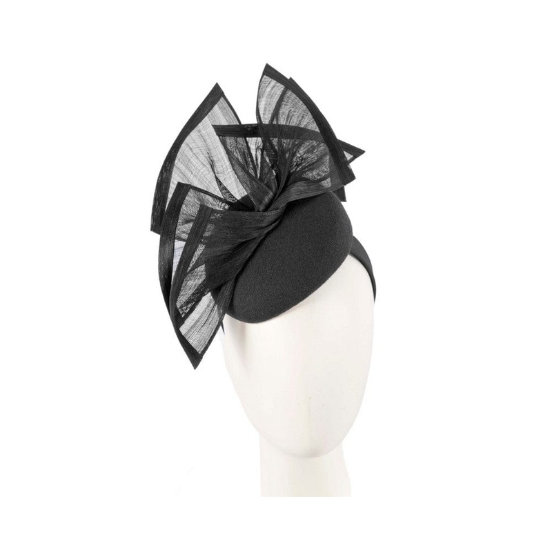 Bespoke black winter racing fascinator by Fillies Collection