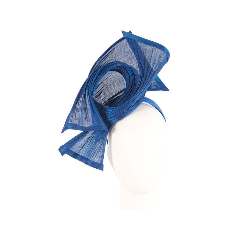 Bespoke royal blue  jinsin racing fascinator by Fillies Collection