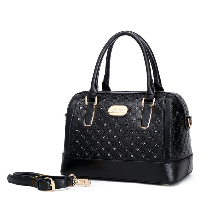 BI Millionaire Diva Double Layer Crystal Engraved Dome Satchel-Colors Available
