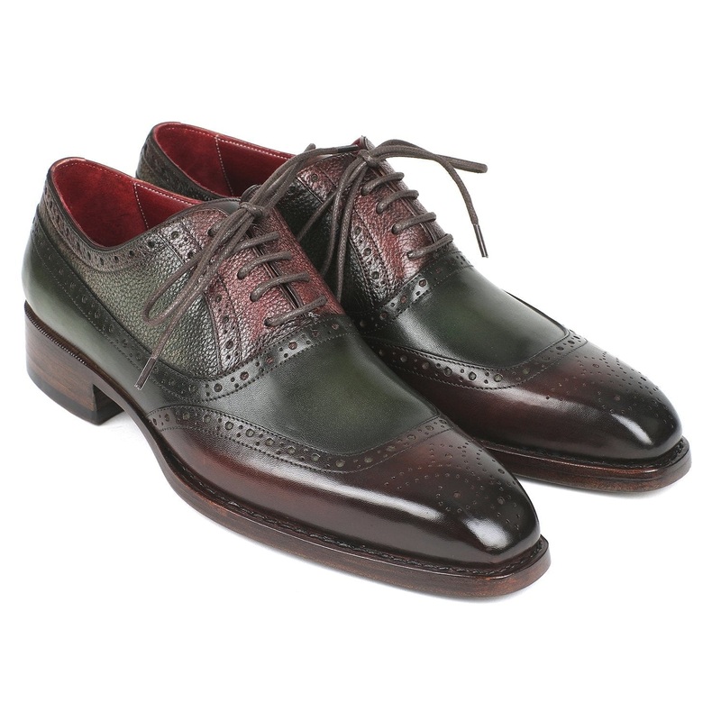 Paul Parkman Goodyear Welted Oxfords Brown & Green (ID#BW926GR)