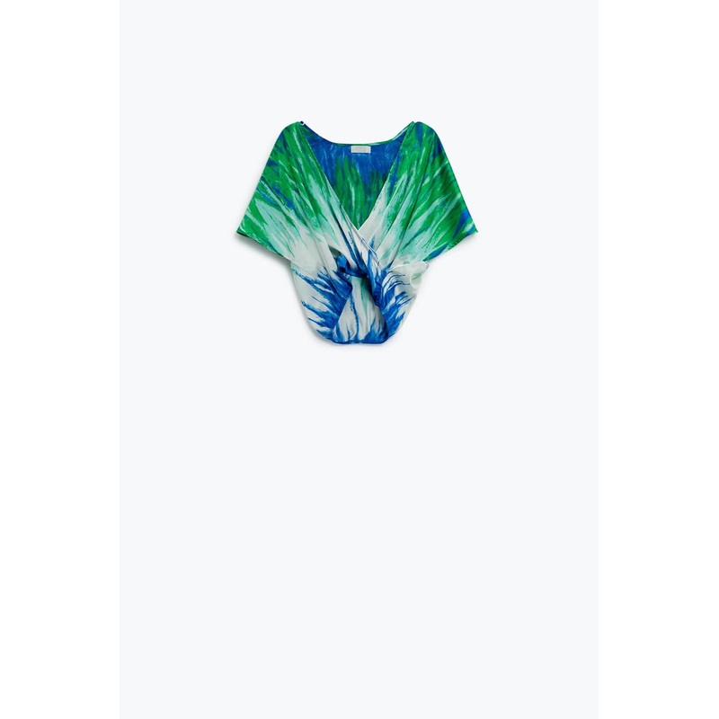 Tie-Dye Crossed At Front With V-Neck