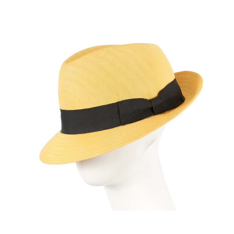Yellow Fedora Homburg Hat