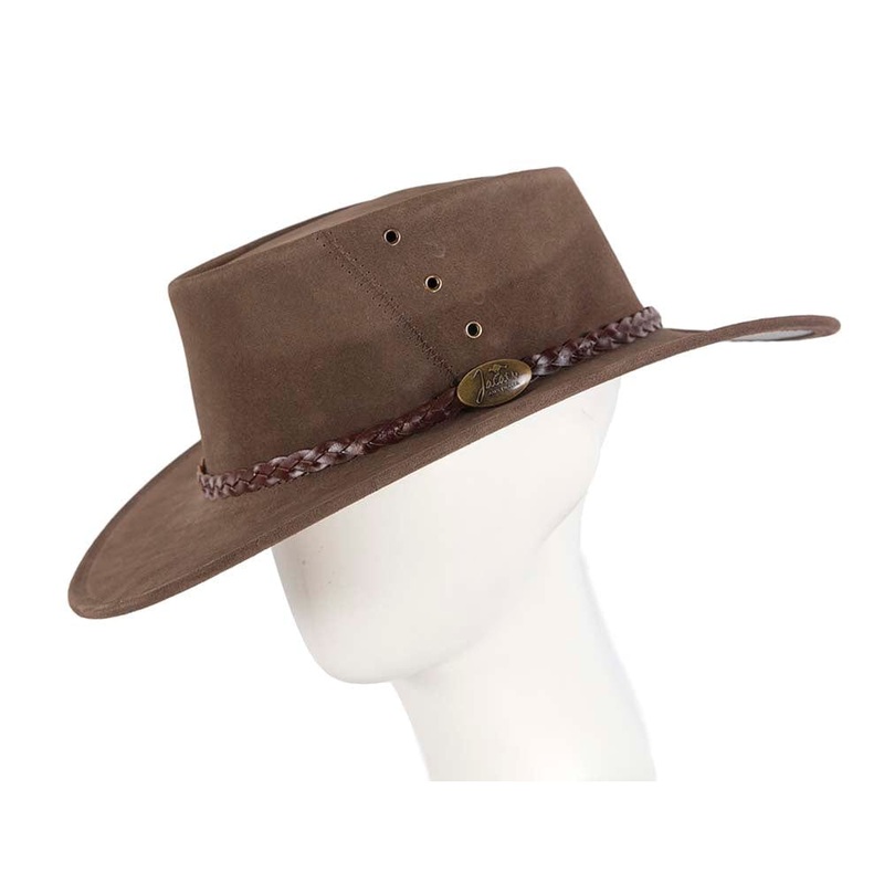 Brown Australian Leather Bush Outback Jacaru Hat