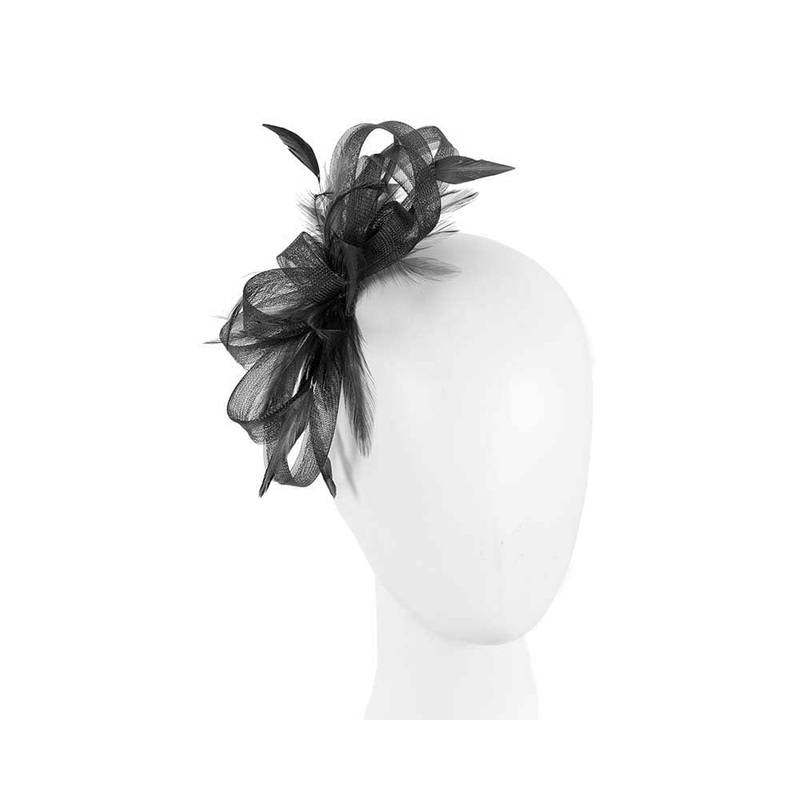Custom made black fascinator by Cupids Millinery