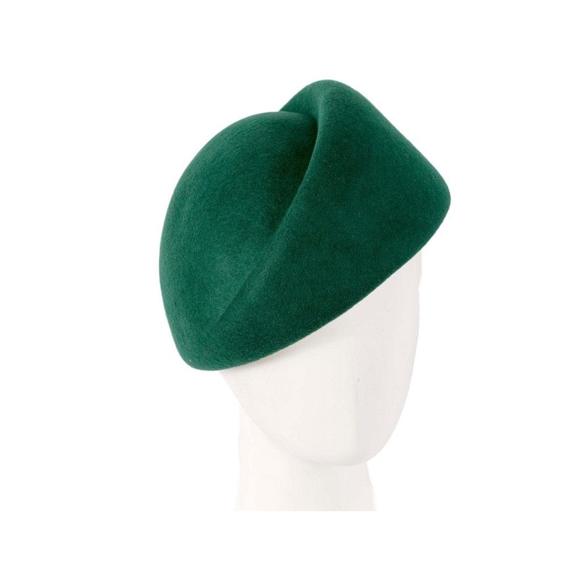 Designers green felt ladies winter hat