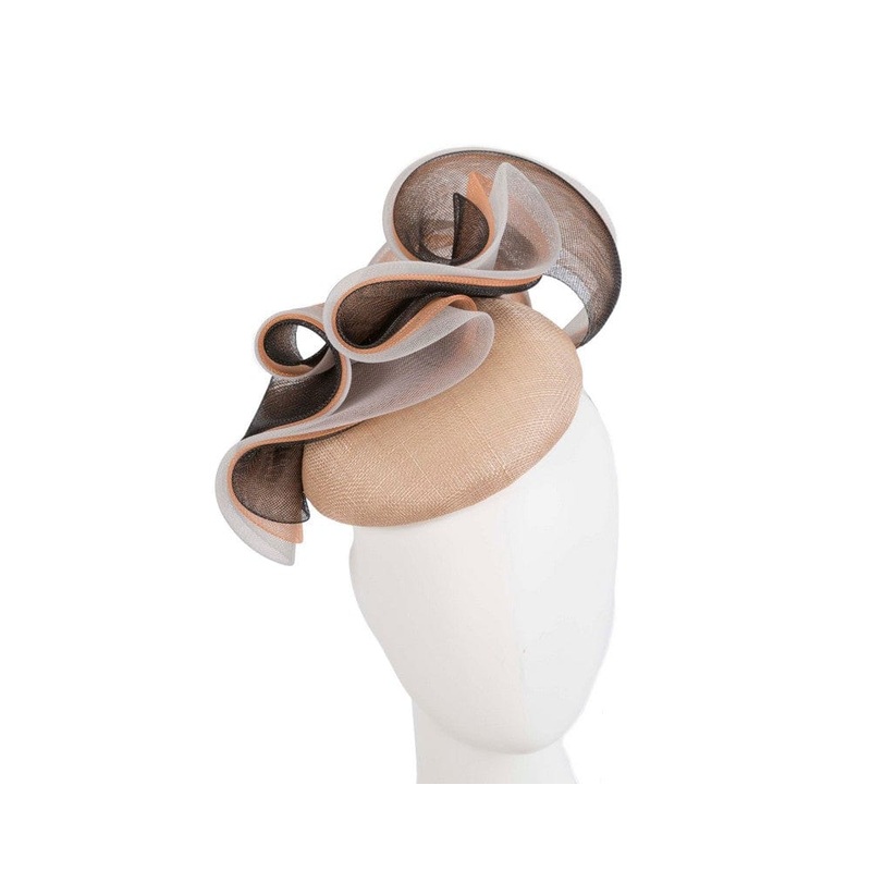 Designers nude & black pillbox fascinator by Fillies Collection