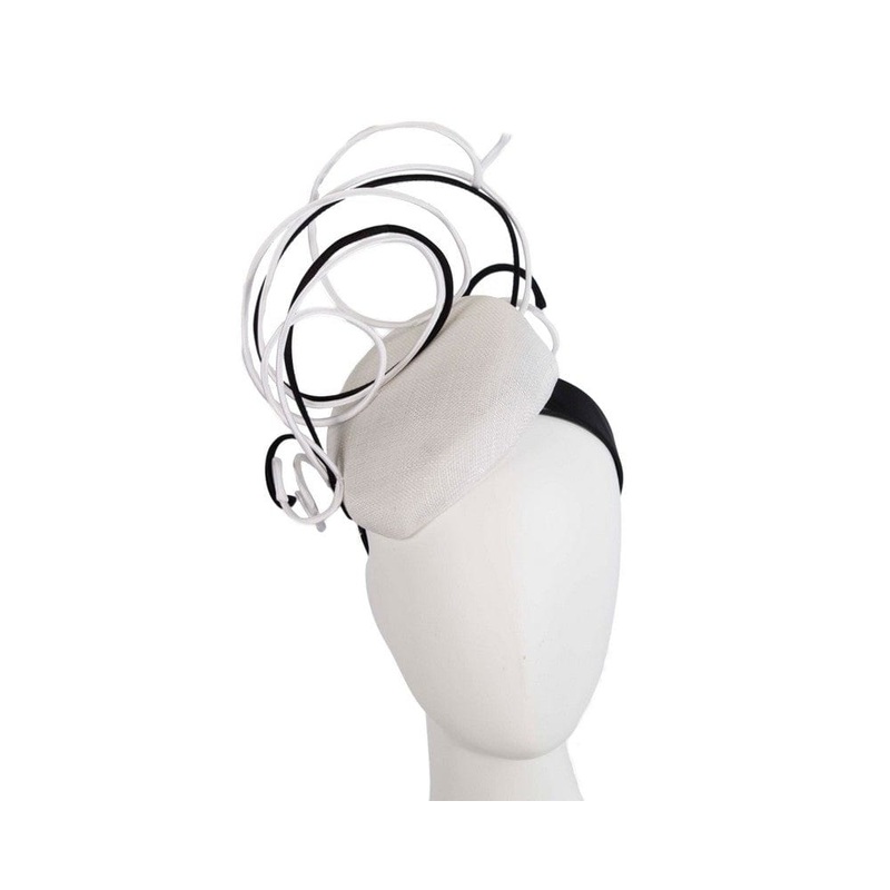 Designers white & black pillbox fascinator by Fillies Collection