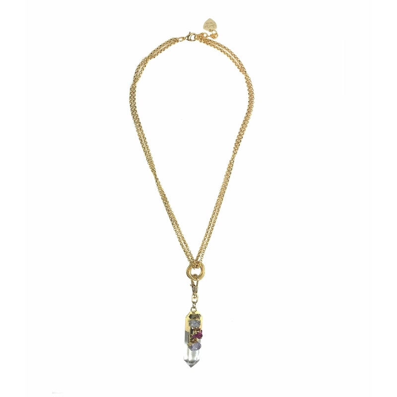 Gena Myint Crystal Charm Pendant Necklace
