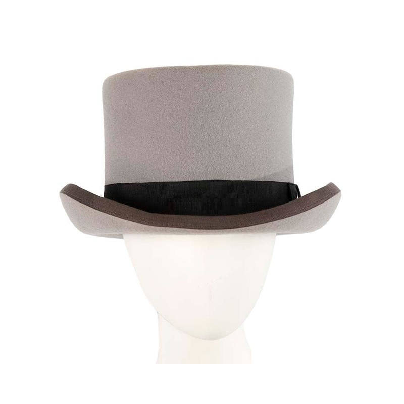 Grey felt top hat by Christys London