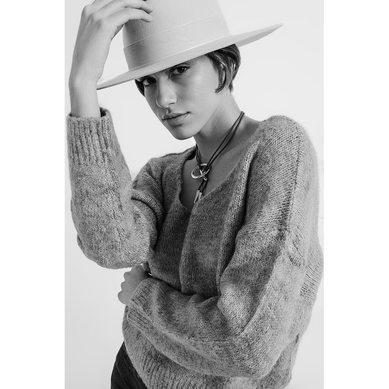 Khaki Batwing Fluffy Sweater