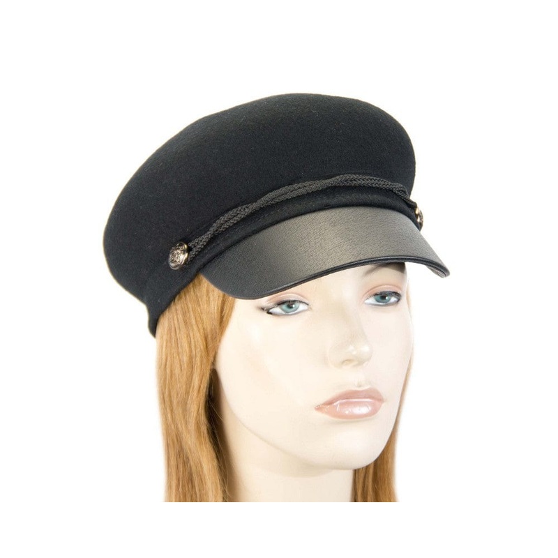 Modern black ladies felt cap hat