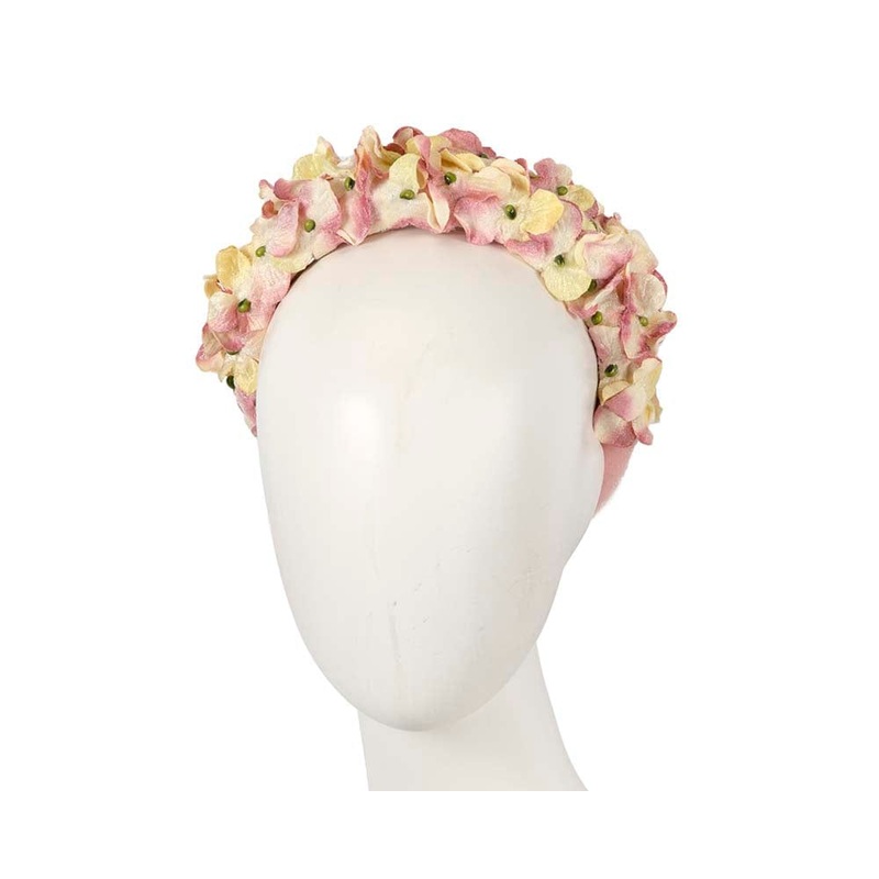 Pink flower headband halo by Max Alexander