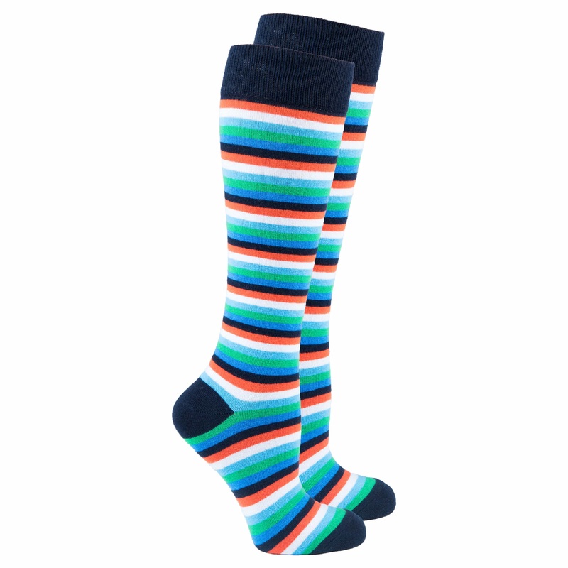 Women’s Teal Sky Stripe Knee High Socks