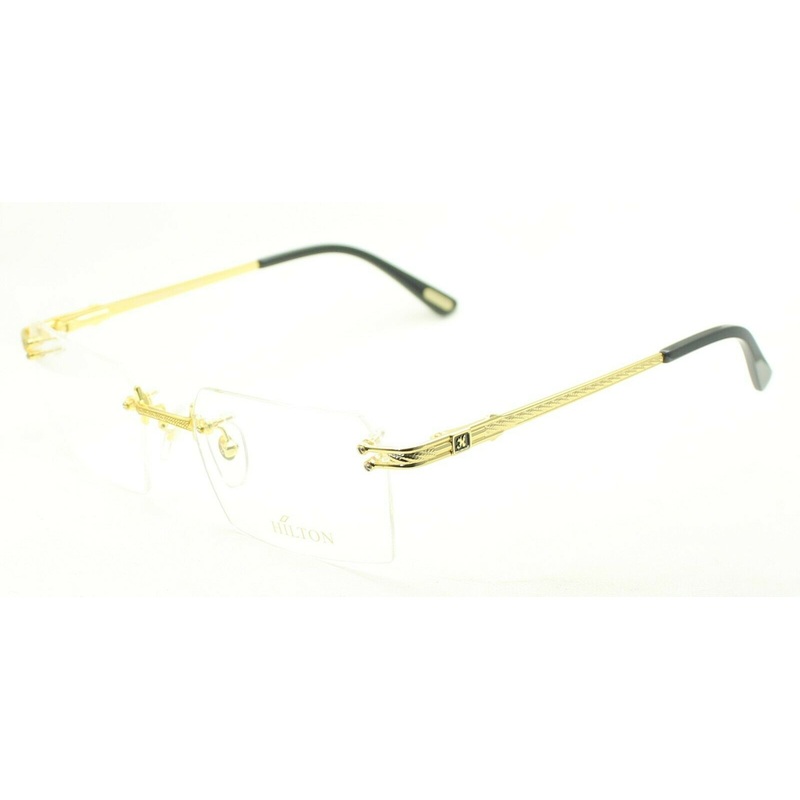 Hilton Eyewear Vintage Monaco 305R 2 24KT 56x19mm FRAMES RX Optical Glasses NOS