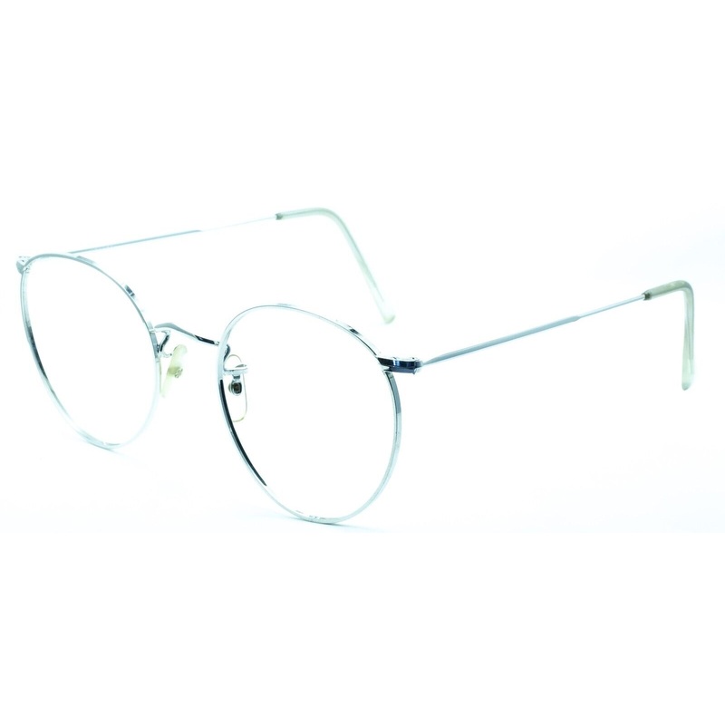 ALGHA (SAVILE ROW) 12KT GF Rhodium Beaufort Panto 50x20mm RX Optical Glasses New