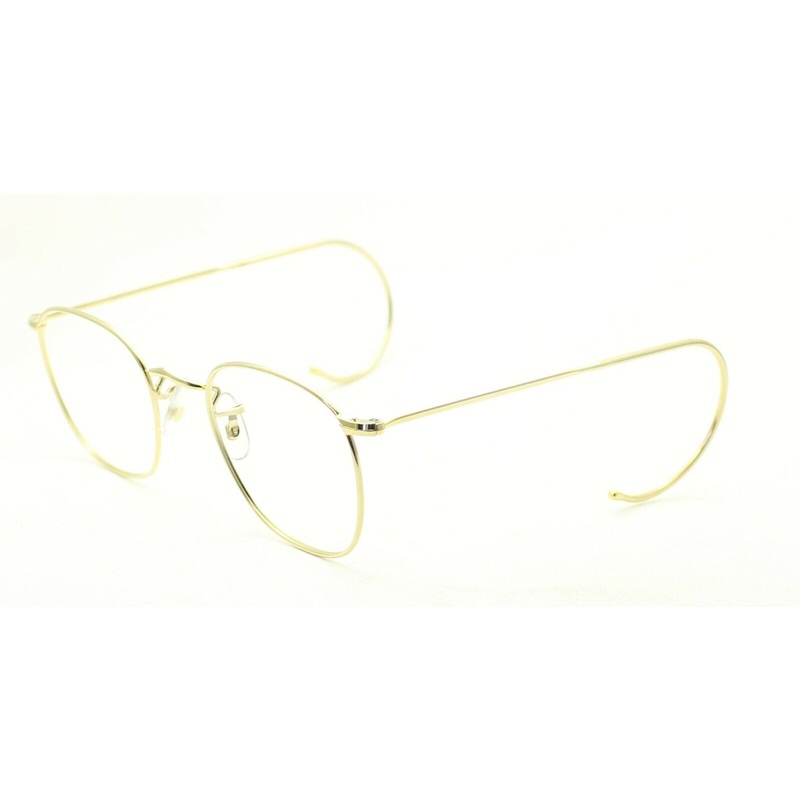 SAVILE ROW ENGLAND Gold 48x20mm PANTO Quadra RX Optical Eyeglasses Frames – NOS