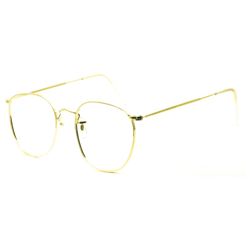 B.O.I.C. (SAVILE ROW) ENGLAND Gold 54x20mm PANTO Quadra RX Optical EyeglassesNOS