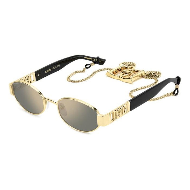 DSquared2 Eyewear D20155SSE 000JO(Gold/Grey Bronze Mirror Lenses) 53-21-145