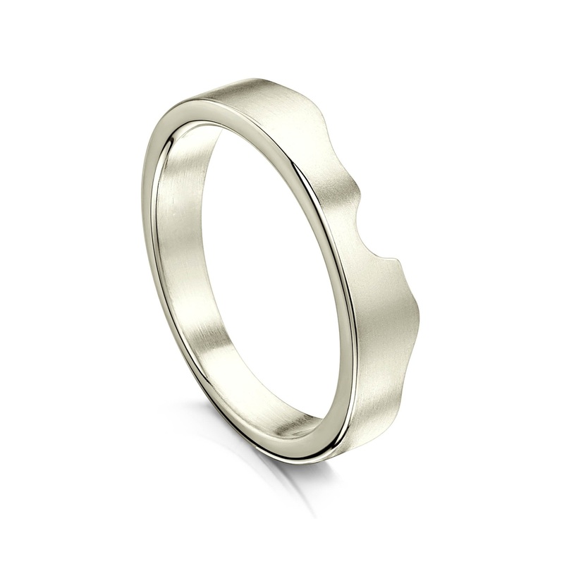 River Ripples Wedding Band in 9ct White Gold