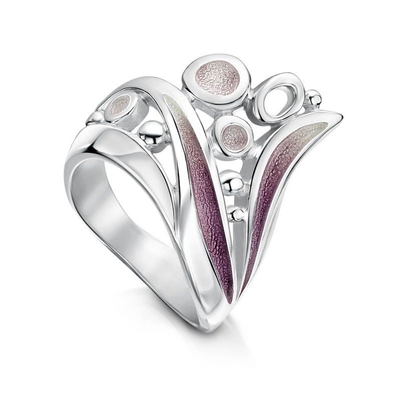 Arctic Stream Large Ring in Champagne Enamel